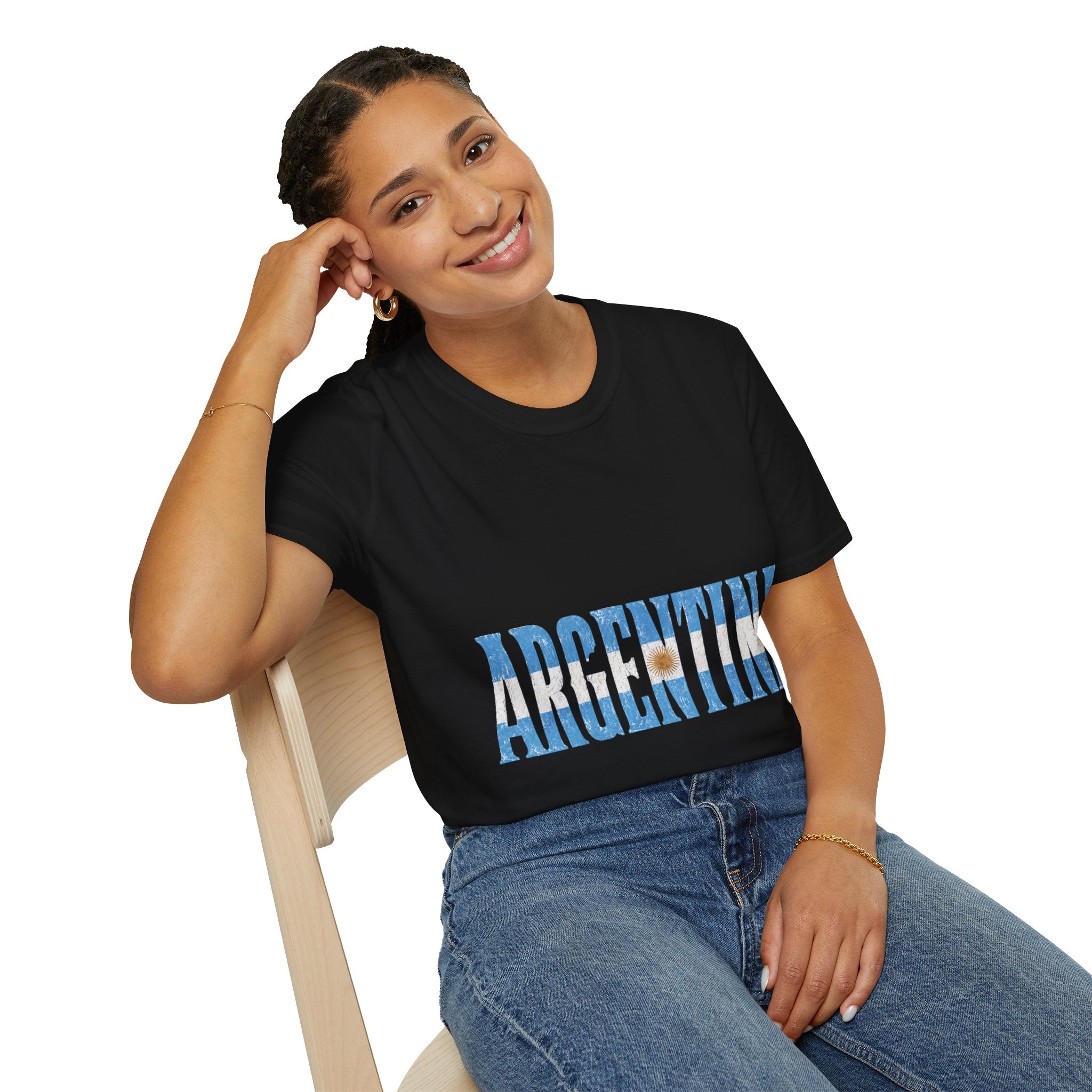 Argentina Beach Vibes T-Shirt — Distressed Blue "ARGENTINA" Graphic
