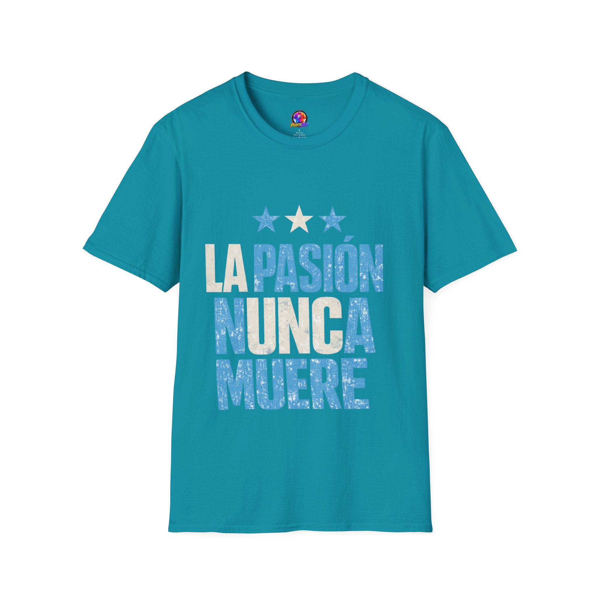 Argentina Fan Shirt La Pasión Nunca Muere T-Shirt — Spanish Pride Soccer/Fan Tee