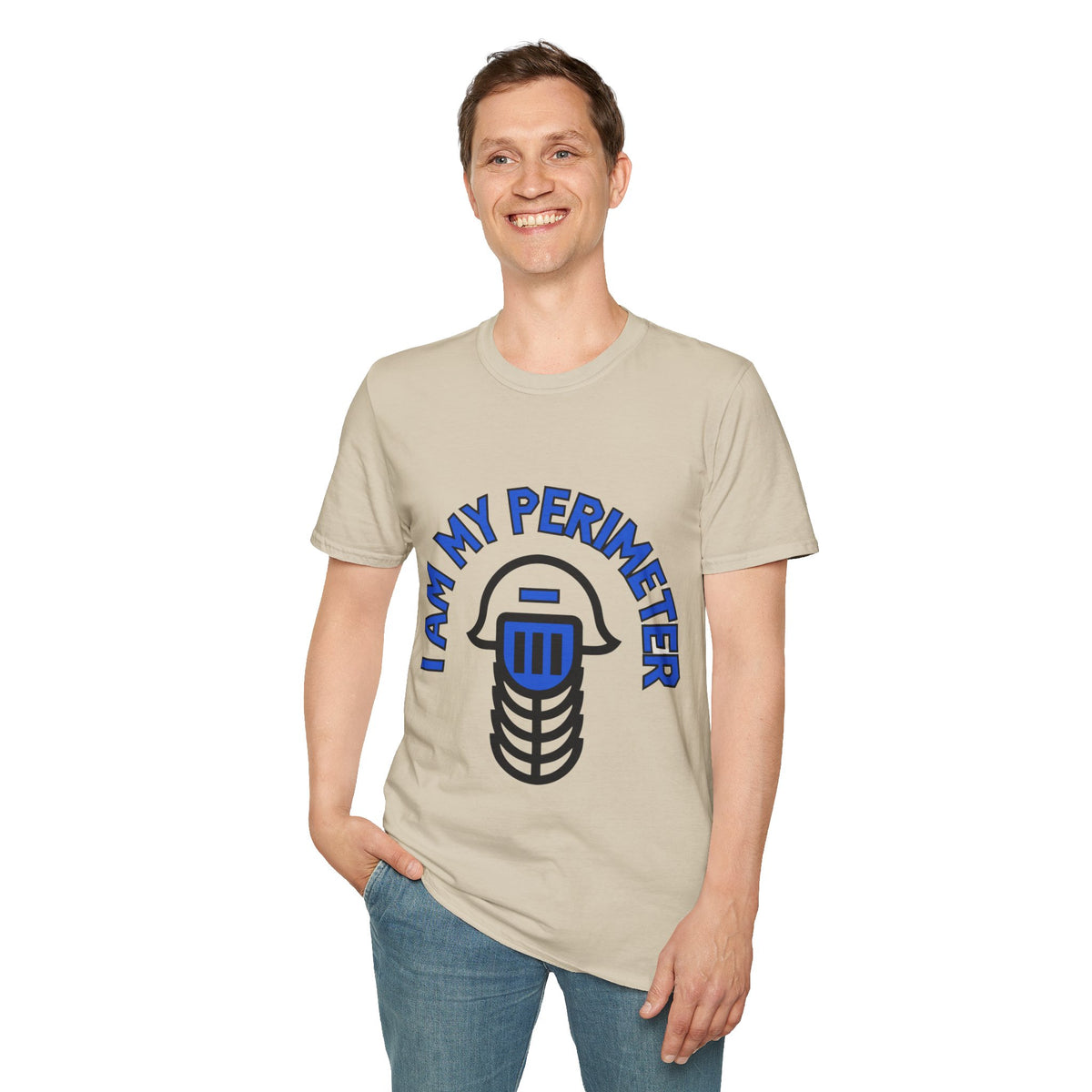 I Am My Perimeter Blue Jail Bars T-Shirt - Minimalist Graphic Quote Tee - Trending Now - September 2026