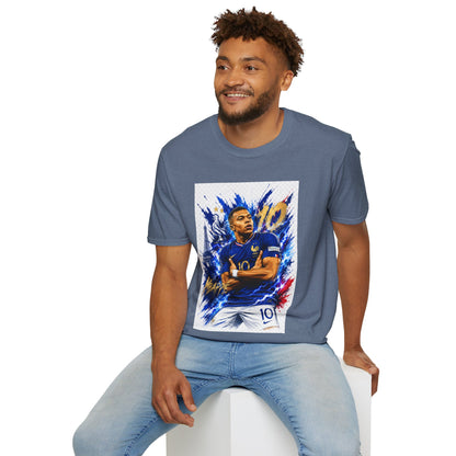 France Mbappé Soccer T-Shirt — #10 Blue Action Portrait Tee