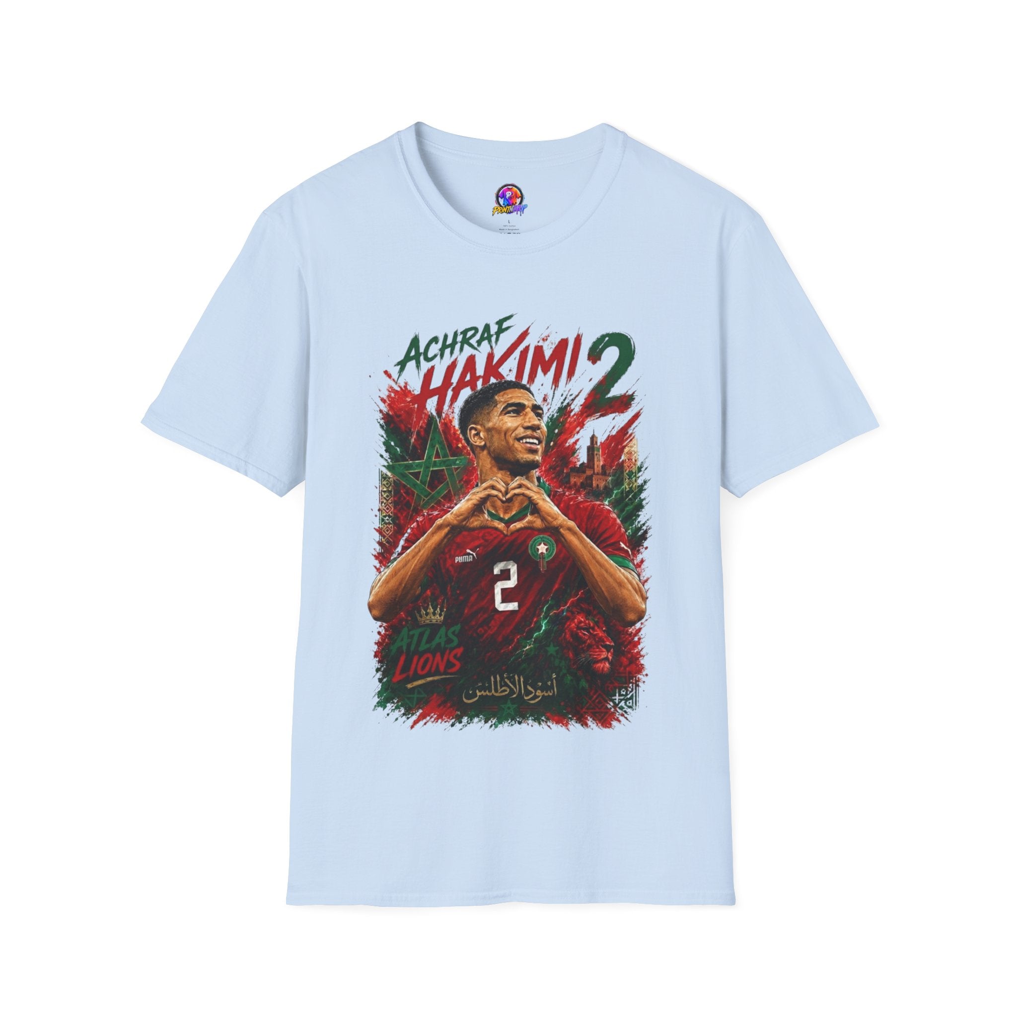 Achraf Hakimi #2 Soccer T-Shirt — Morocco Football Fan Tee