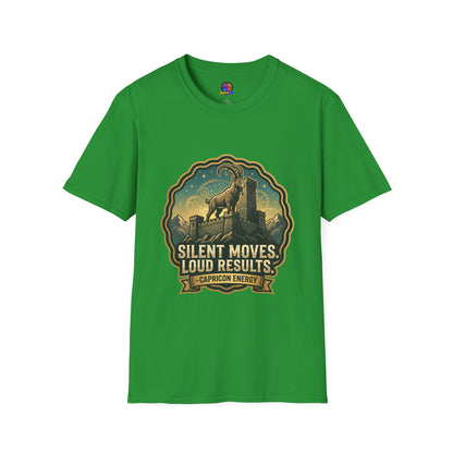 Silent Moves, Loud Results Goat Graphic Tee — Motivational Mountain Goat Shirt