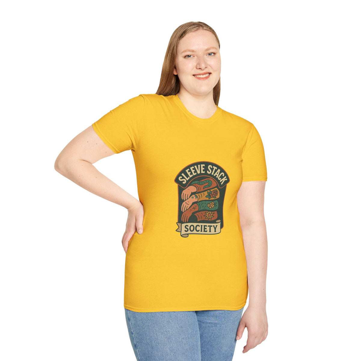 Sleeve Stack Society T-Shirt — Vintage Tattoo Sleeve Graphic Tee - Trending Now - October 2026