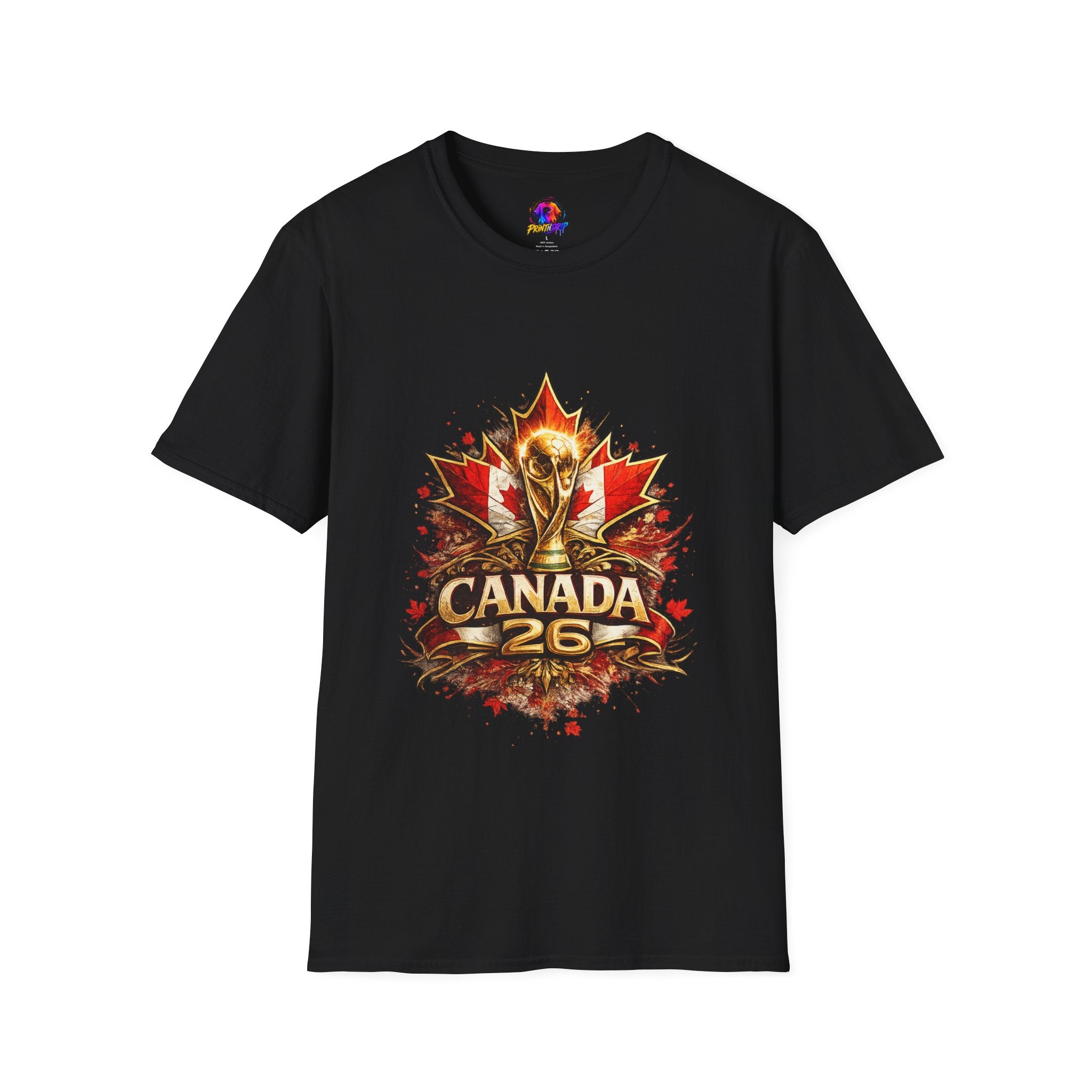 Canada World Cup T‑Shirt — Maple Leaf Soccer Trophy 26