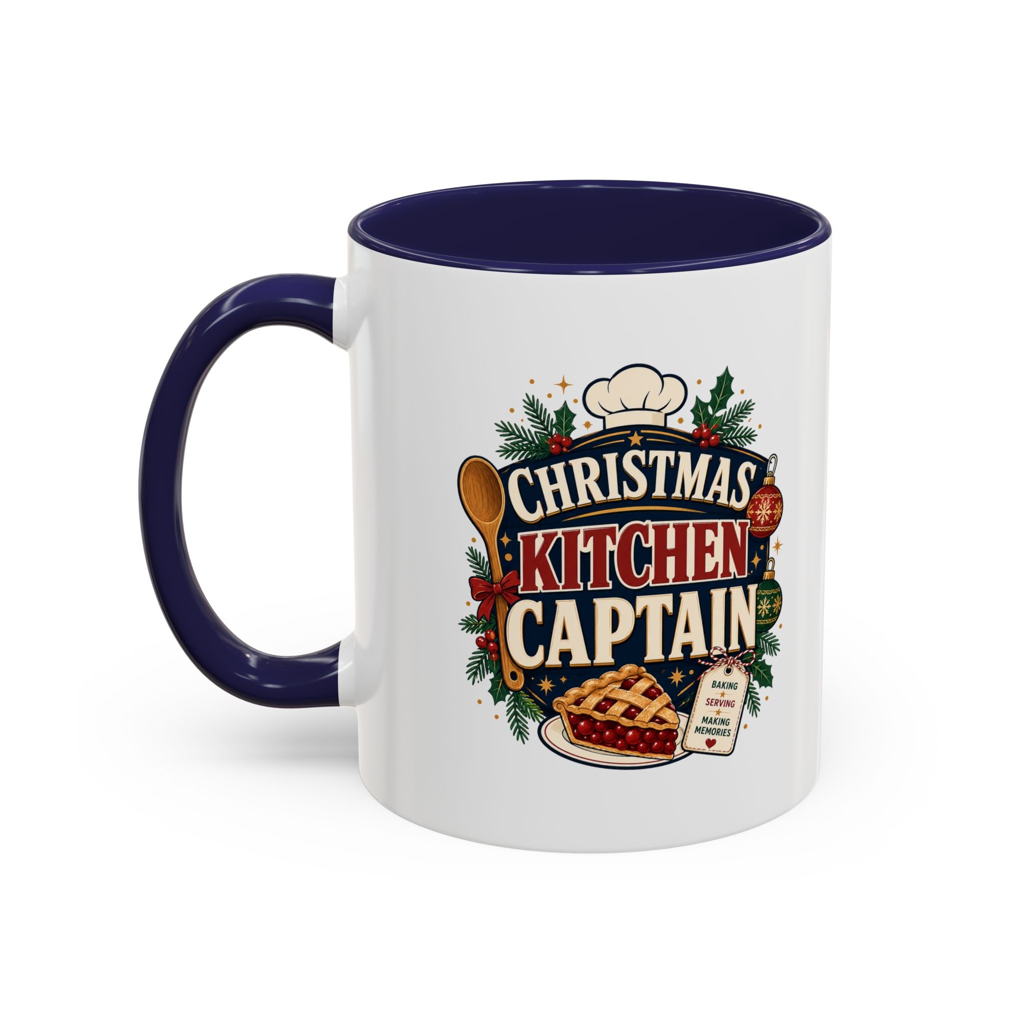Modern Day Christmas Kitchen Captain Accent Coffee Mug — Holiday Baking Chef Gift (11/15oz)