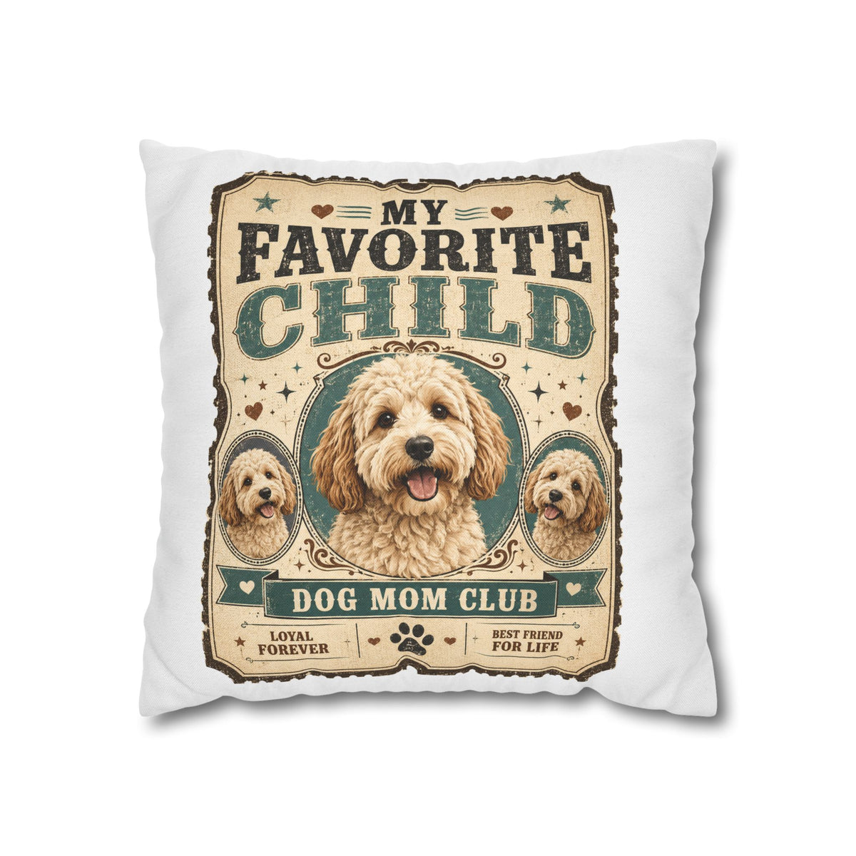 My Favorite Child Dog Mom Club Pillowcase Milo Bailey Dog Dad Mom – Cute Doodle Pet Throw Pillow