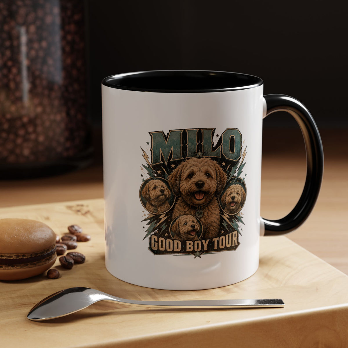 Milo Bailey Dog Dad Mom Milo "Good Boy Tour" Accent Coffee Mug – Personalized Dog Lover Gift