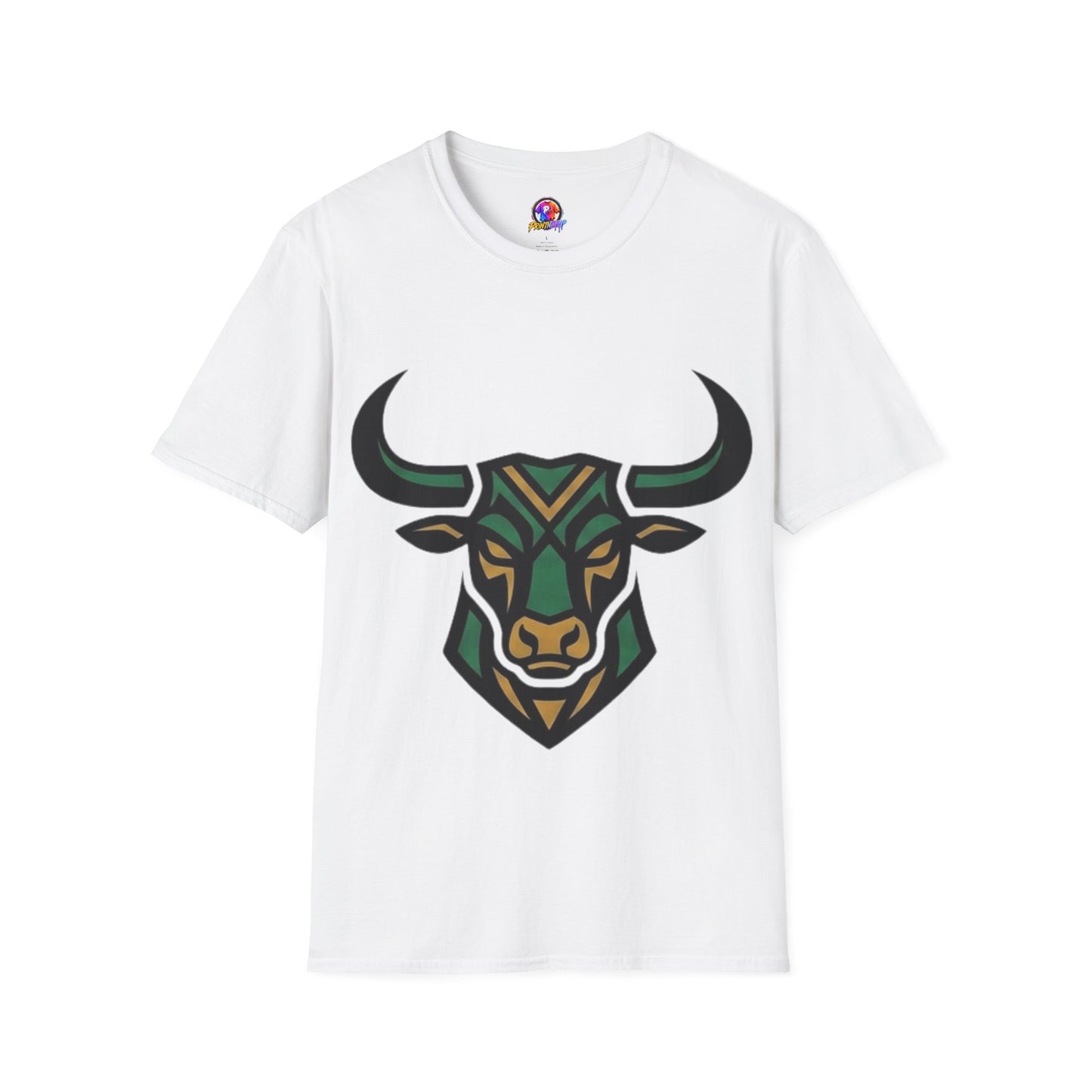 Bull Head Graphic T-Shirt — Tribal Geometric Rodeo Tee