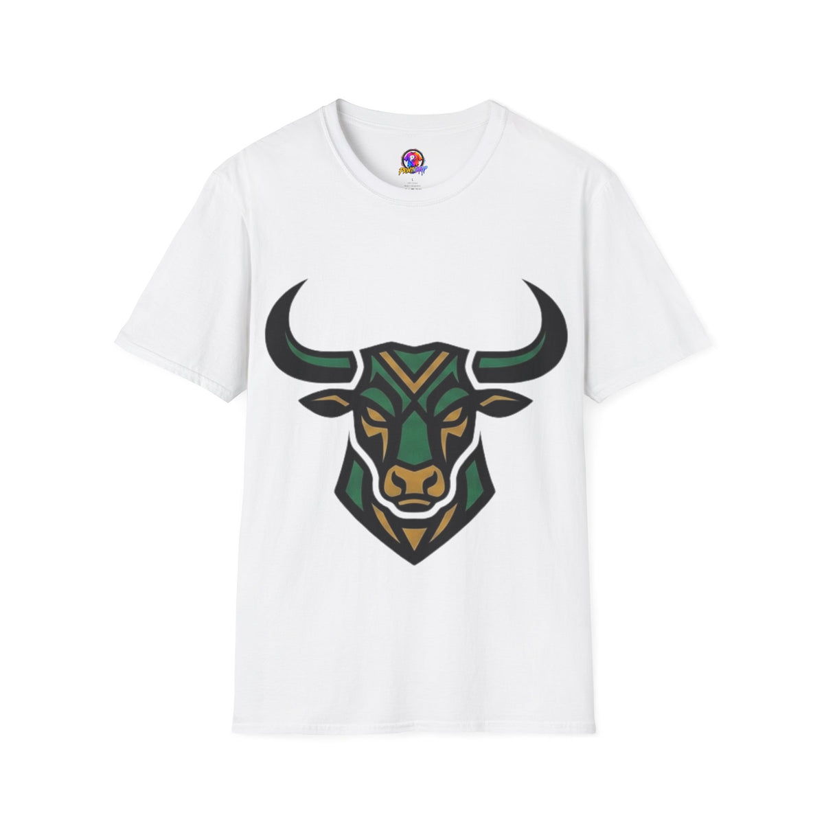 Bull Head Graphic T-Shirt — Tribal Geometric Rodeo Tee