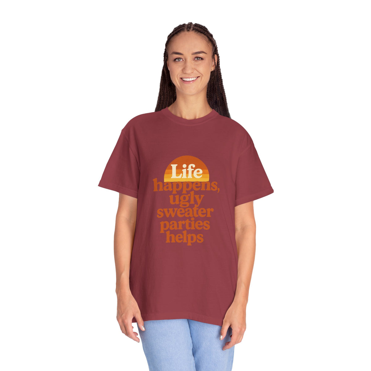Life Happens Ugly Sweater Parties Helps T-Shirt - Trending Now - October 2026