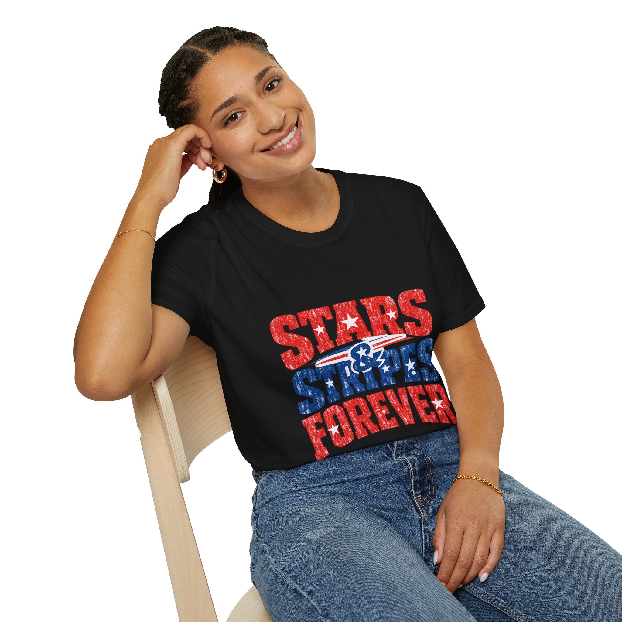 USA Stars & Stripes Forever T-Shirt — Patriotic Red White Blue Graphic Tee