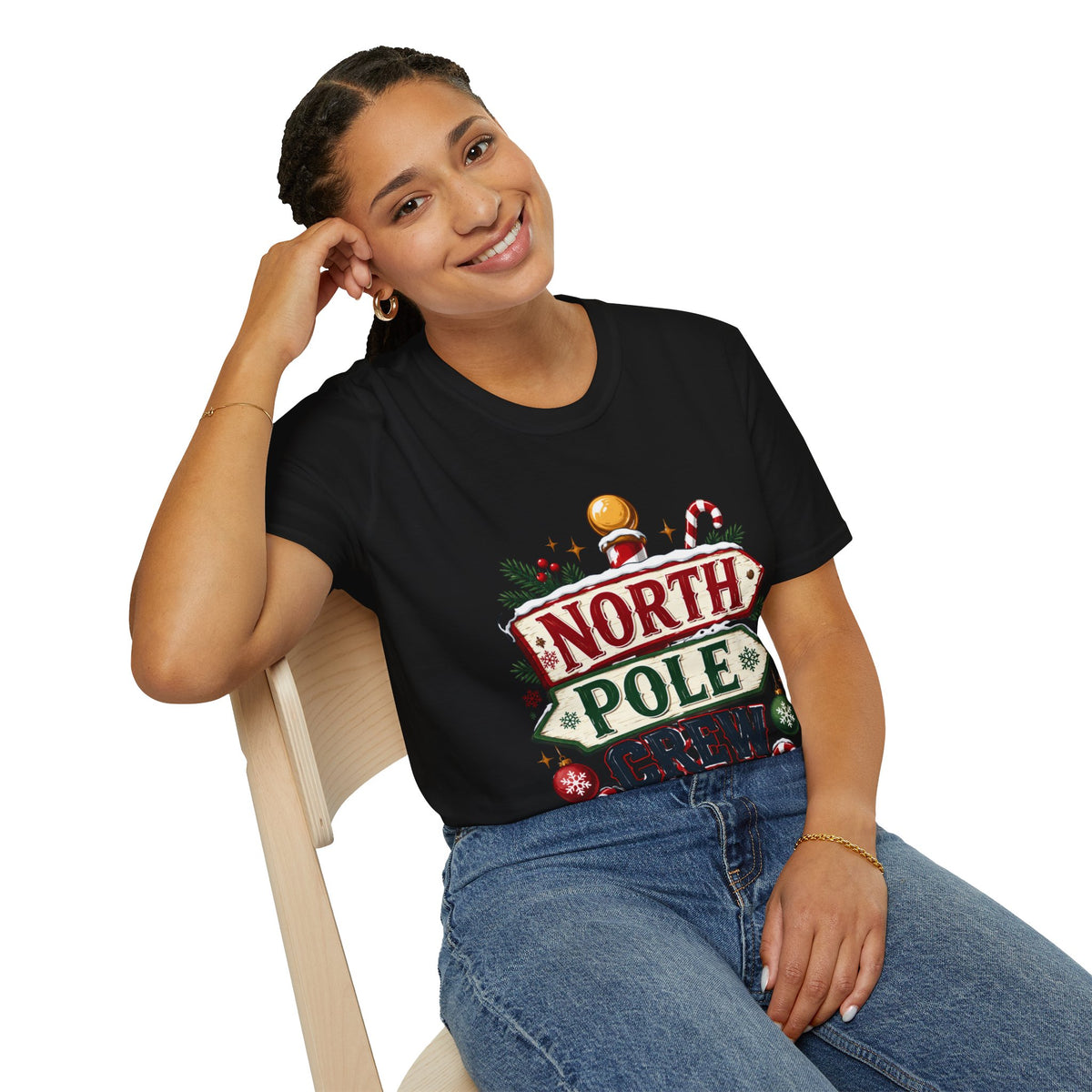 T-Shirt — North Pole Crew Christmas Holiday Graphic Tee