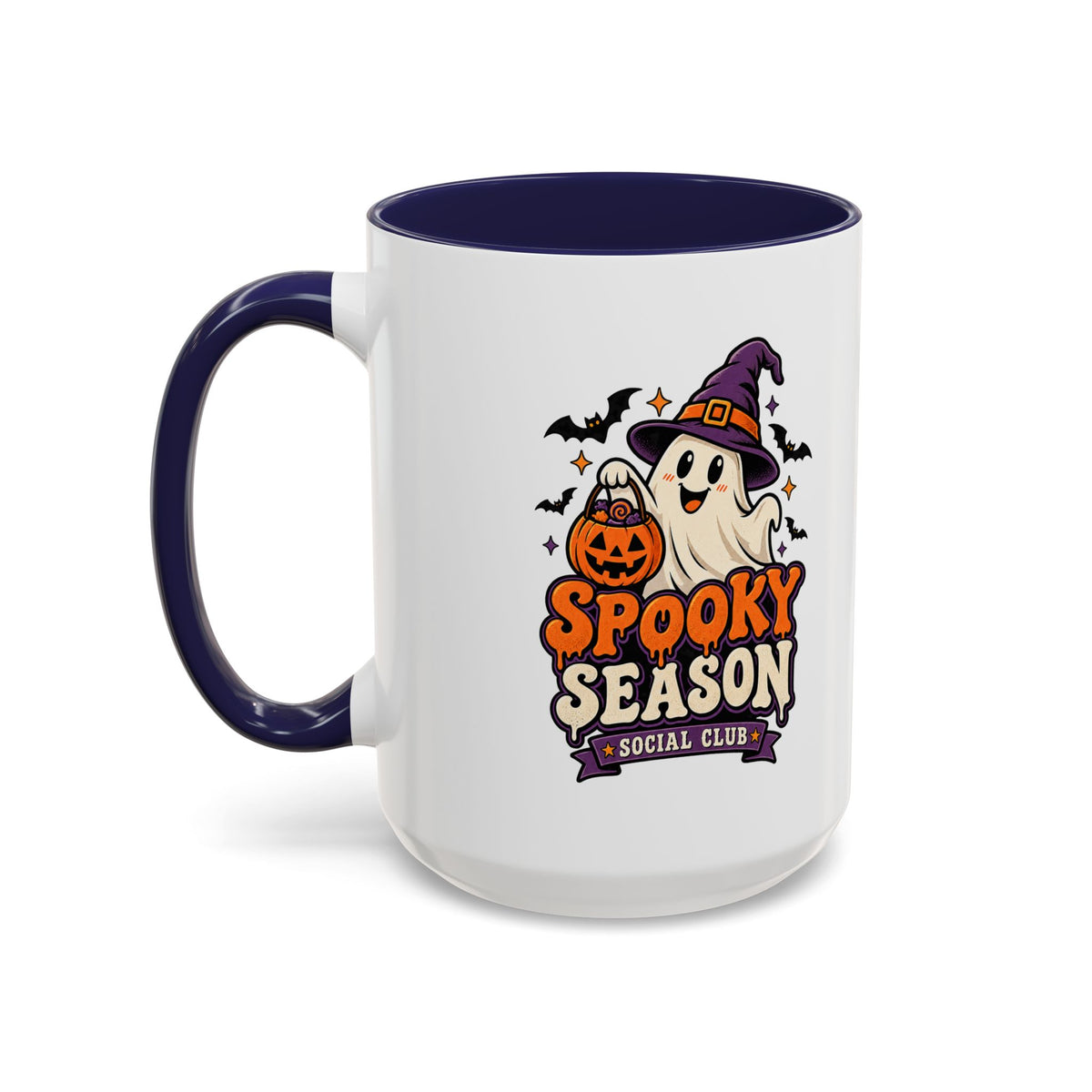 Spooky Season Coffee Mug — Cute Ghost Halloween Accent Mug (11/15oz)