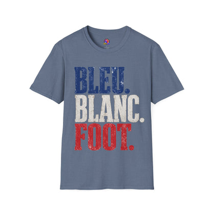 France T-Shirt — Bleu Blanc Foot Vintage French Flag Soccer Graphic Tee