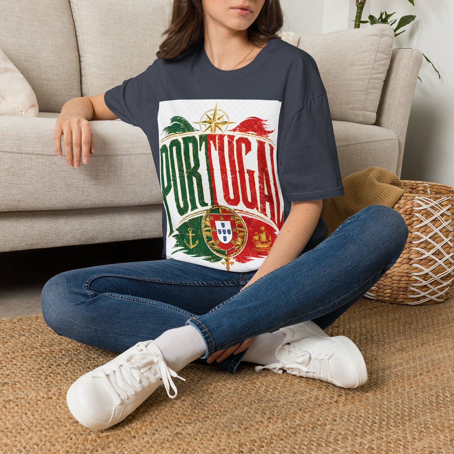 Portugal Vintage Compass T-Shirt — Retro Portuguese Flag Travel Tee