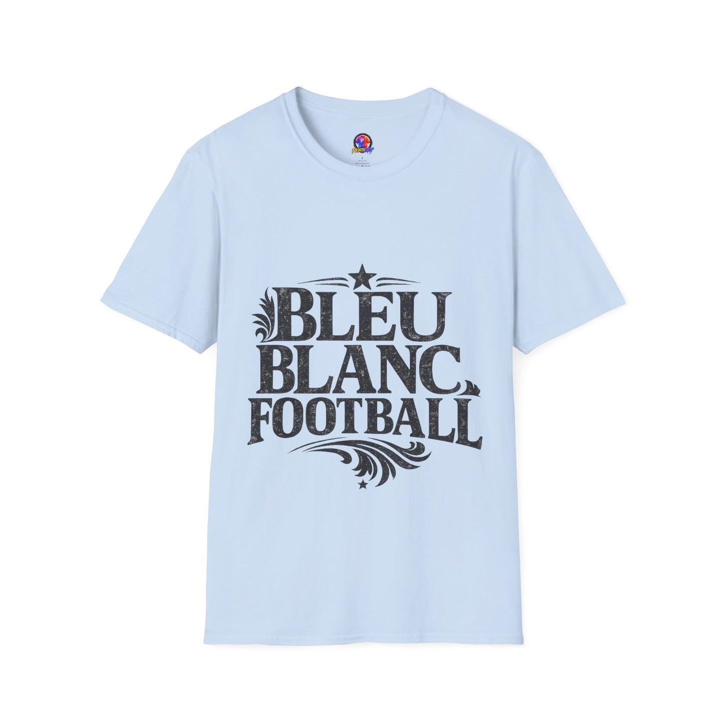 France Bleu Blanc Football T-Shirt — Vintage French Football Tee