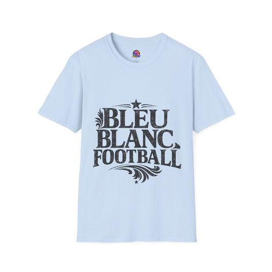 France Bleu Blanc Football T-Shirt — Vintage French Football Tee