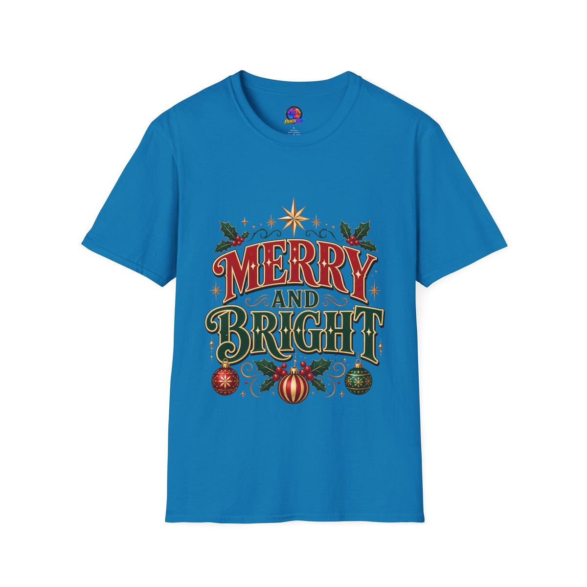 Merry and Bright T-Shirt — Festive Christmas Holiday Tee