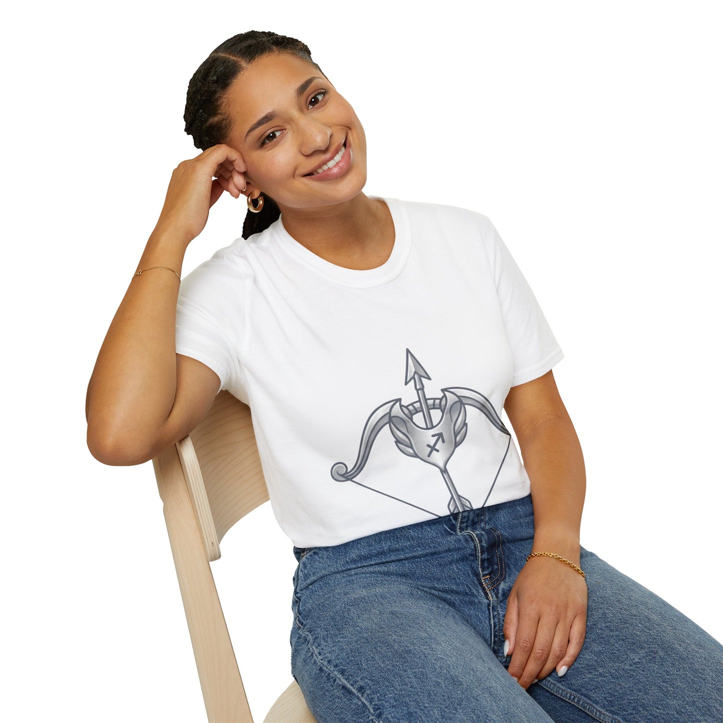 Arrow Heart T-Shirt — Minimal Cupid Bow & Arrow Design