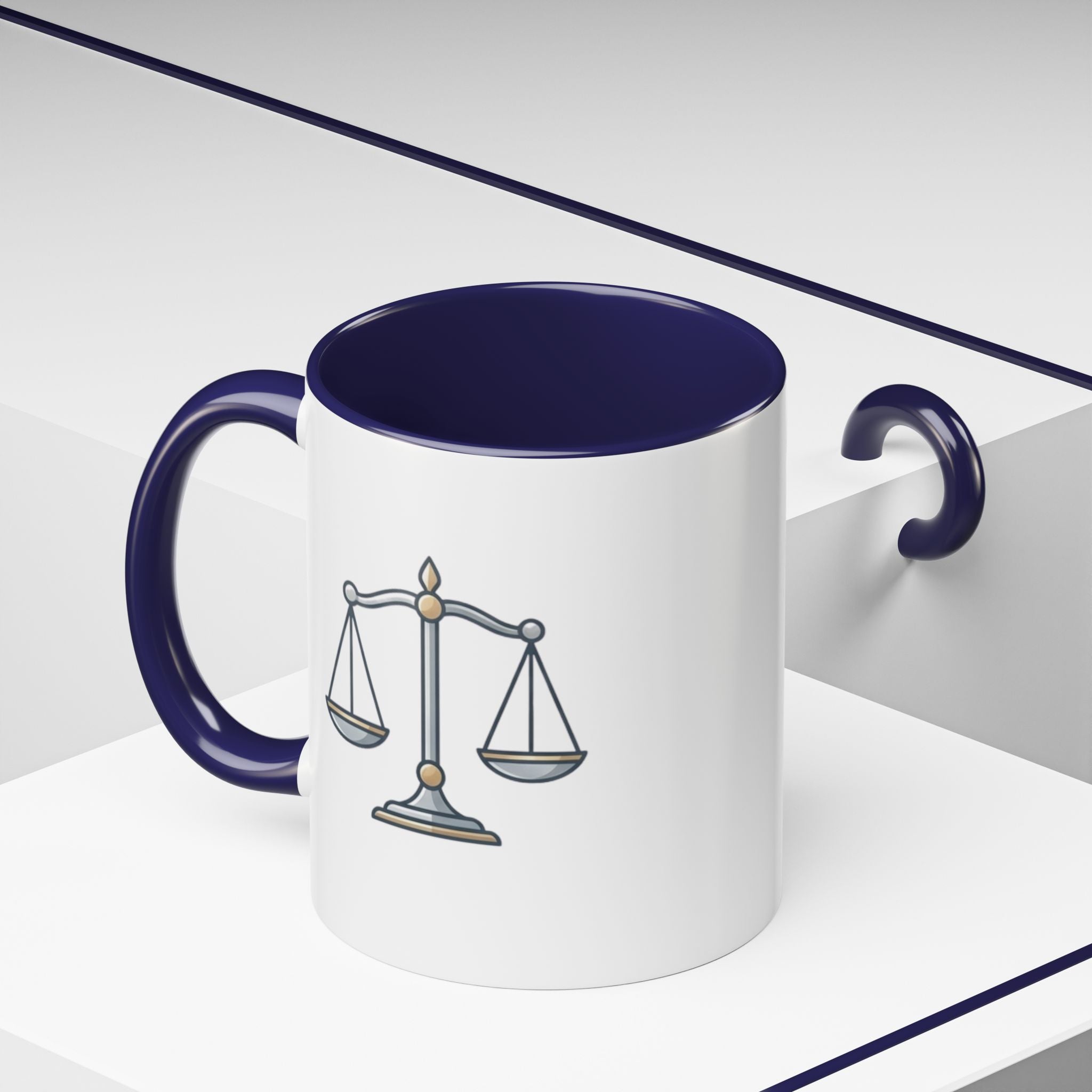 Libra Scales Accent Coffee Mug — Zodiac Libra Horoscope Gift