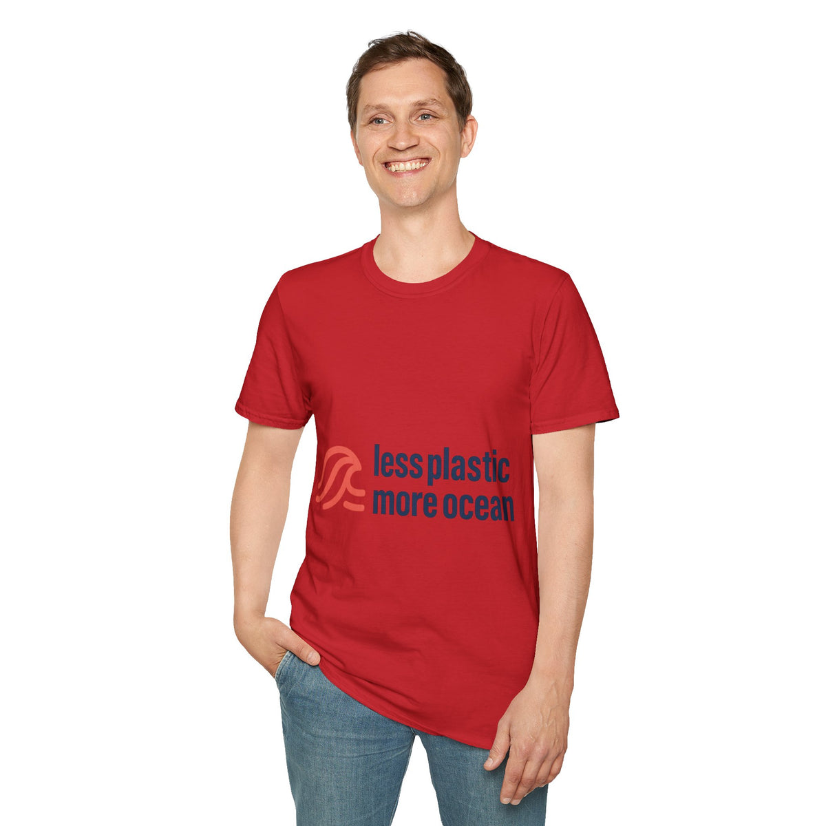Minimal Wave Logo T‑Shirt — Subtle Red & Blue Surf Graphic- Trending Now - September 2026