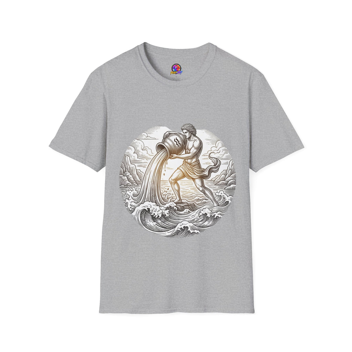 Aquarius Zodiac T-Shirt — Vintage Water Bearer Astrology Tee