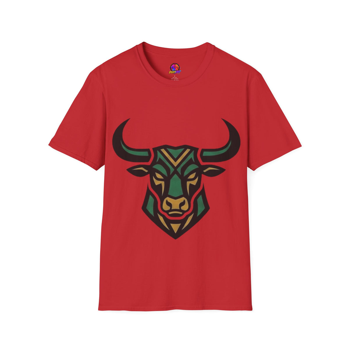 Bull Head Graphic T-Shirt — Tribal Geometric Rodeo Tee
