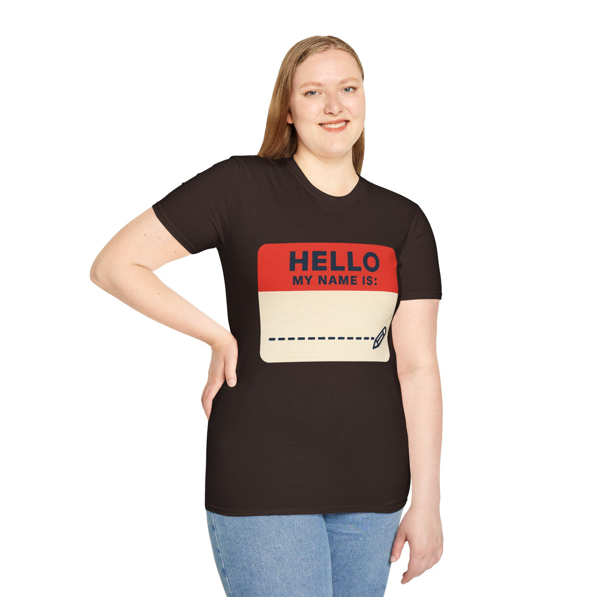 Hello My Name Is Name Tag T-Shirt — Funny Novelty Graphic Tee - Trending Now - August 2026