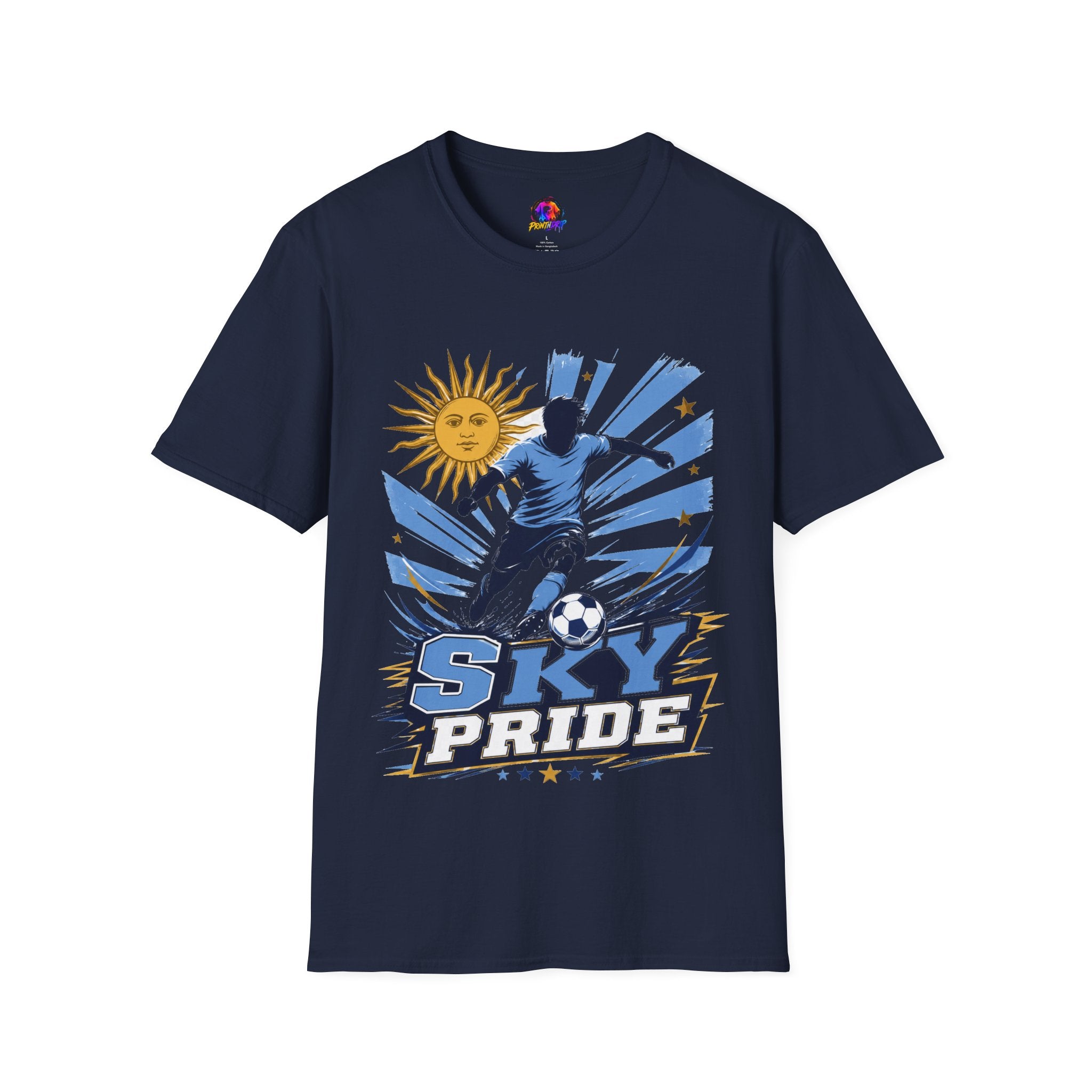 Uruguay Soccer Sky Pride T-Shirt — Argentina Sun Football Graphic Tee