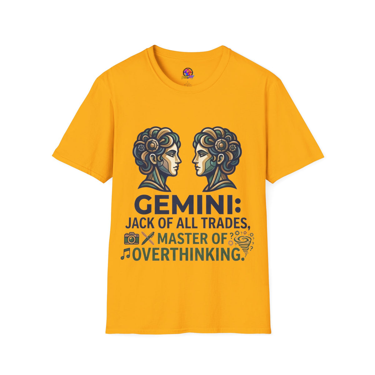 Gemini Zodiac T‑Shirt — Vintage Twins Astrology Tee ("Gemini: Jack of All Trades")