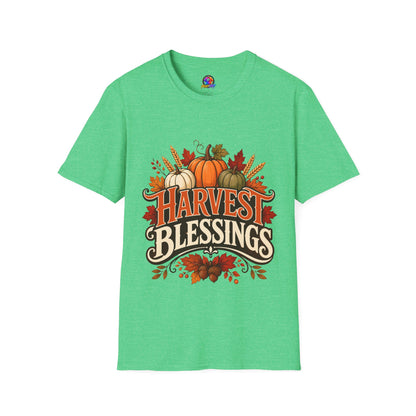 Harvest Blessings T-Shirt — Fall Pumpkin Harvest Graphic Tee for Thanksgiving
