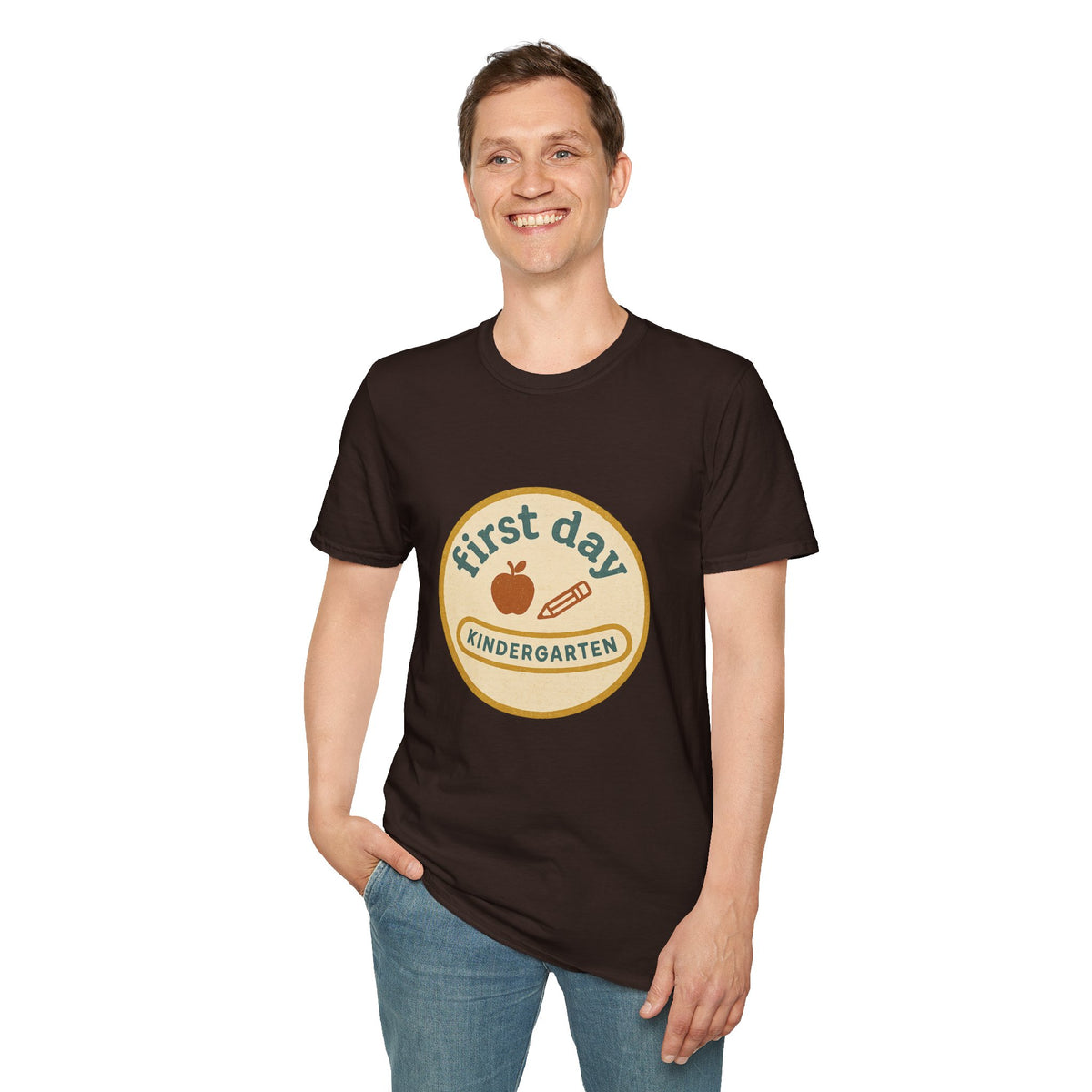 First Day Kindergarten Badge T-Shirt — Cute Back-to-School Tee for Teachers & Parents - Trending Now - August 2026