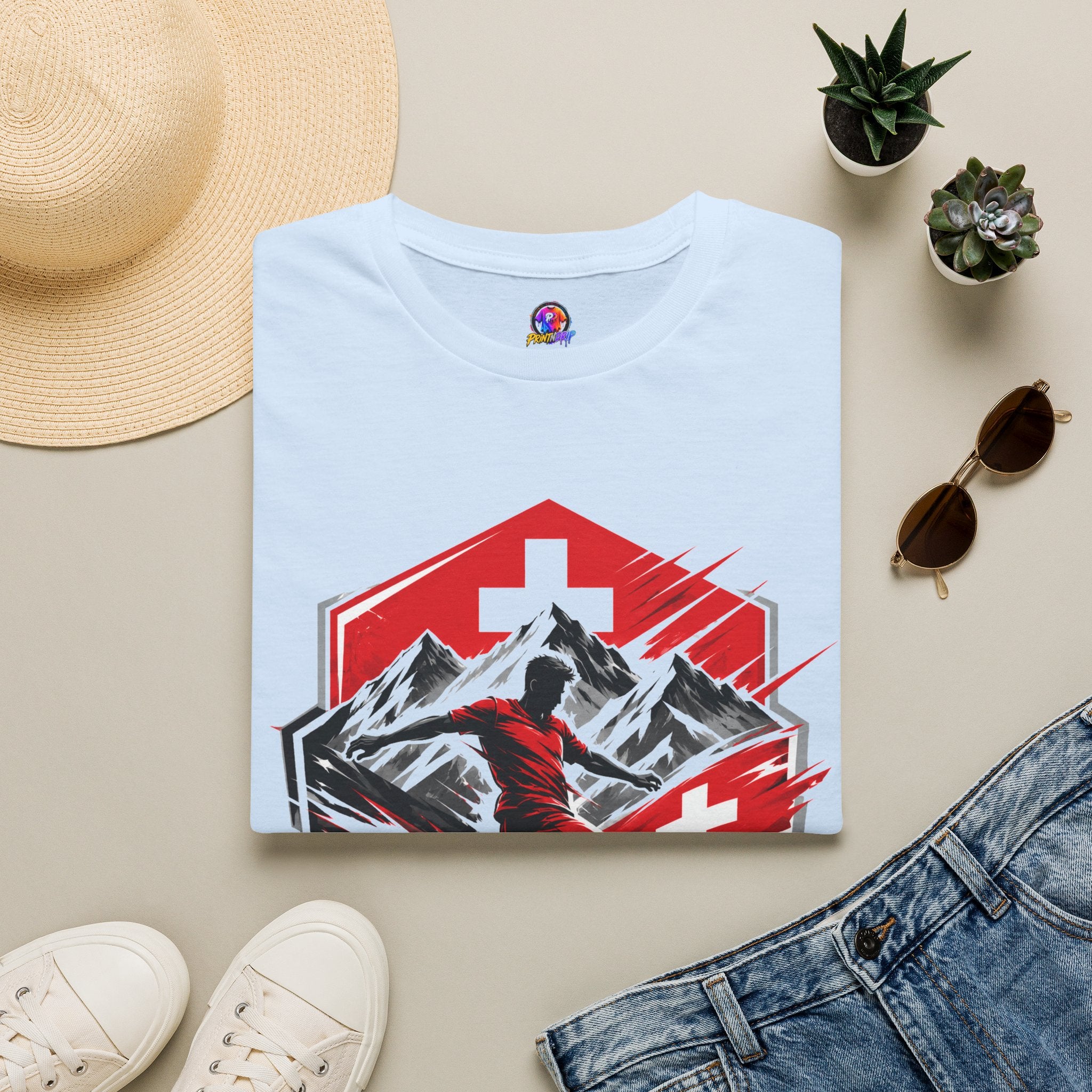 Switzerland Alpine Strike T‑Shirt – Swiss Mountain Ski & Snowboard Graphic