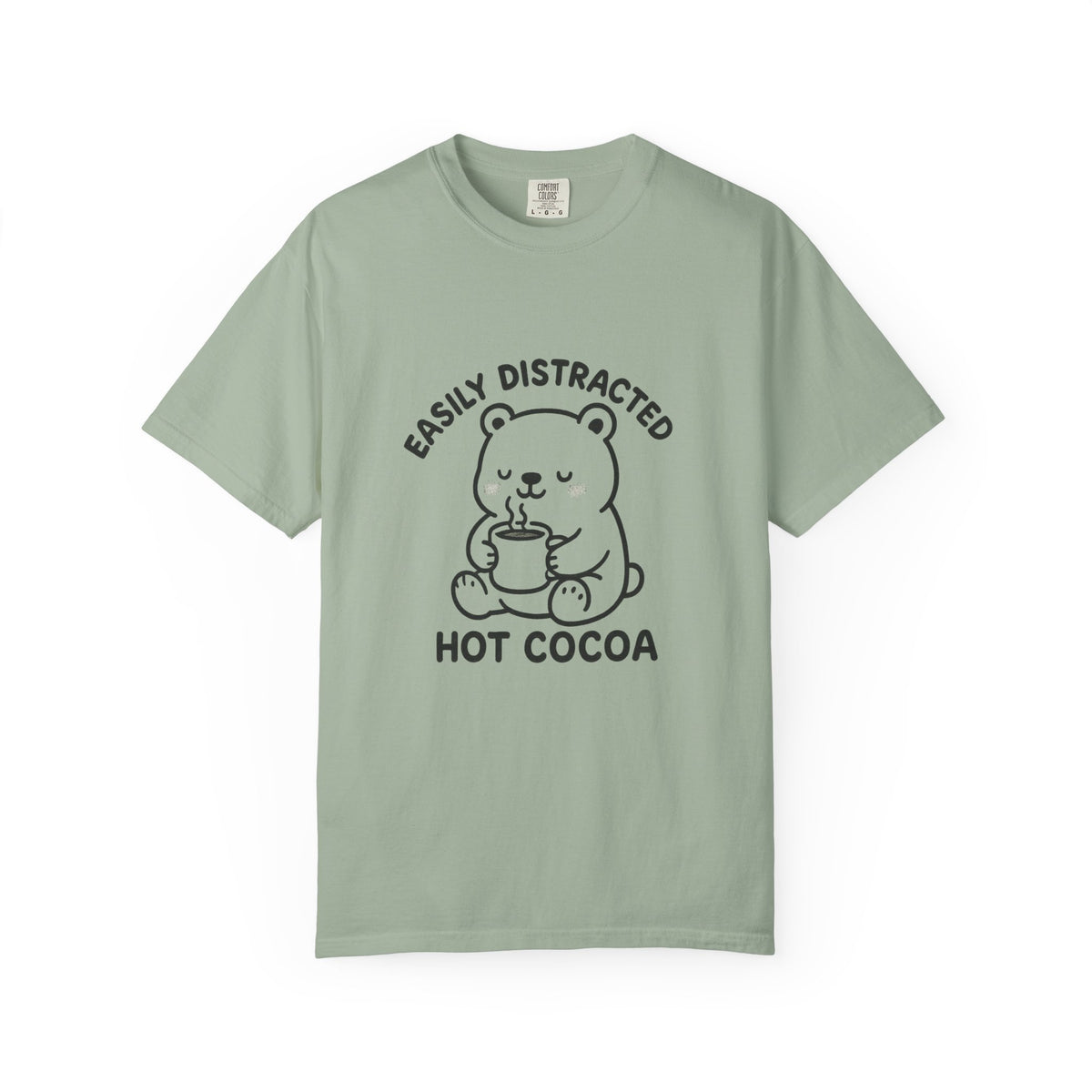 Hot Cocoa Bear T-Shirt — "Easily Distracted" Cute Winter Graphic Tee - Trending Now - October 2026