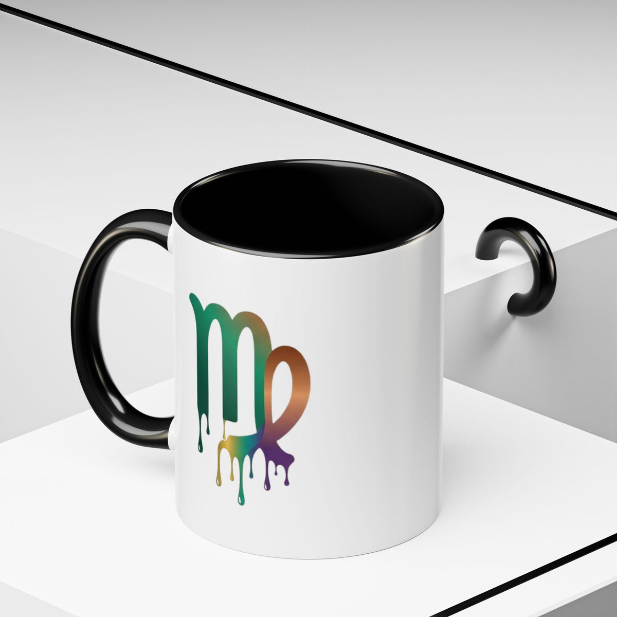 Virgo Zodiac Virgo Drip Accent Coffee Mug — Colorful Zodiac Astrology Gift
