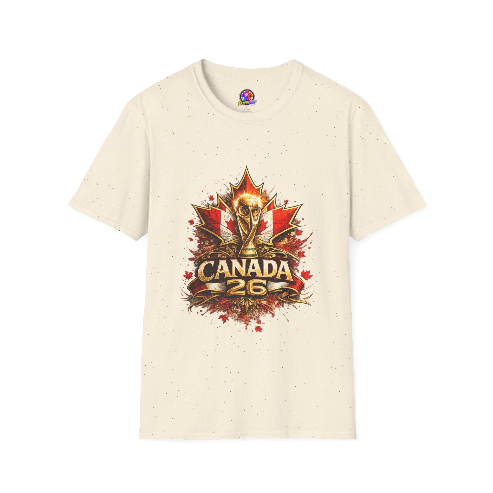 Canada World Cup T‑Shirt — Maple Leaf Soccer Trophy 26