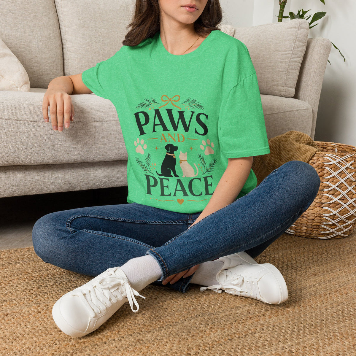 Paws and Peace T-Shirt — Cozy Pet Lover Tee
