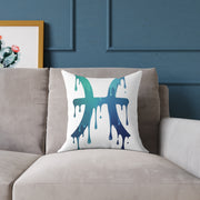 Dripping Zodiac Pisces Square Poly Canvas Pillow