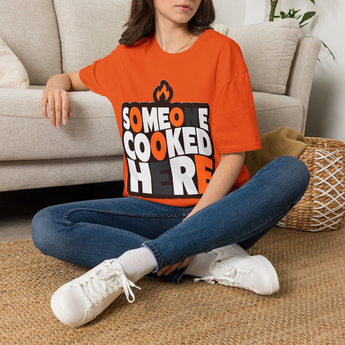 T-Shirt — "Someone Cooked Here" Funny Cooking Graphic Tee - Trending Now - August 2026