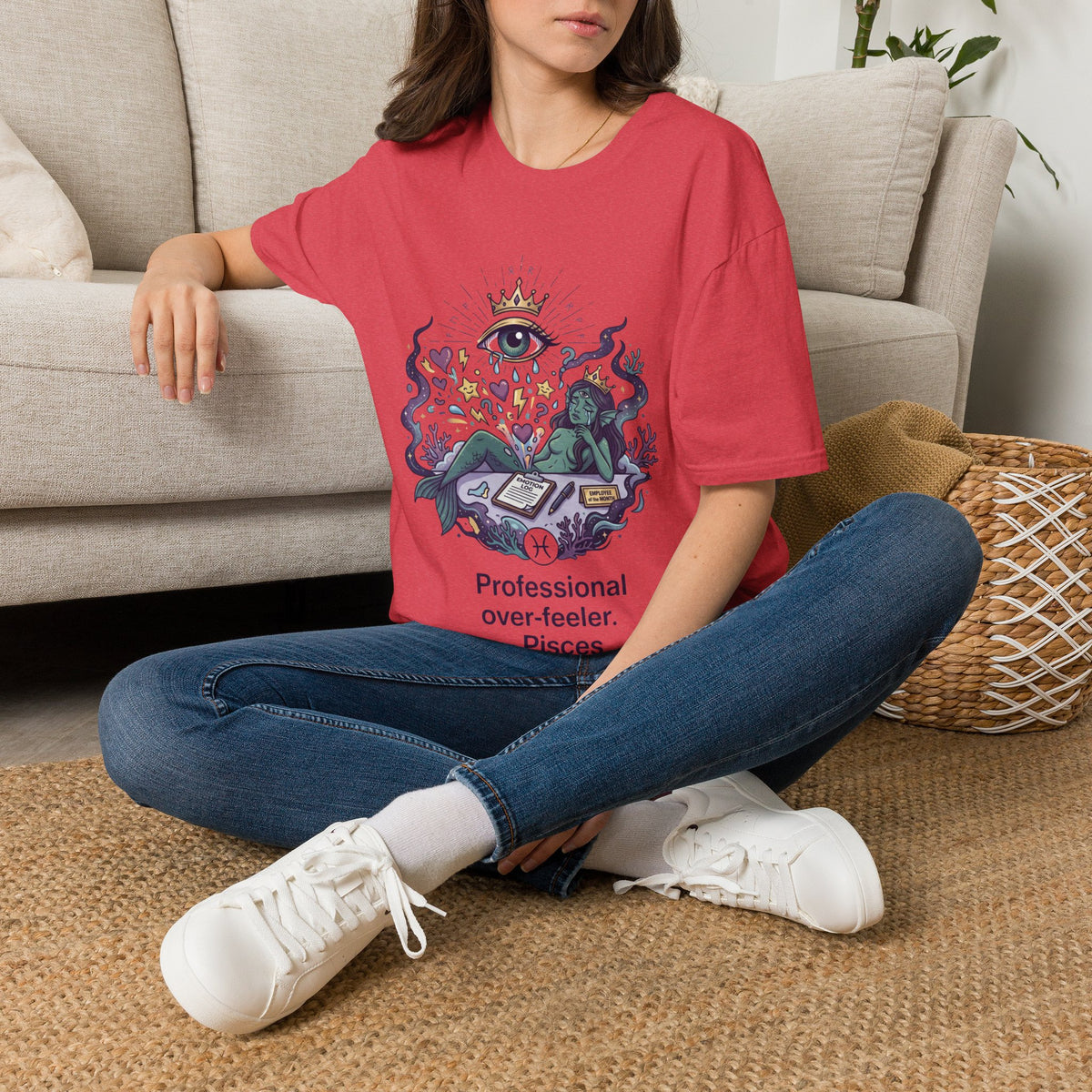 Mystic Eye Graphic T‑Shirt — 'Professional Over‑Feeler' Surreal Tee