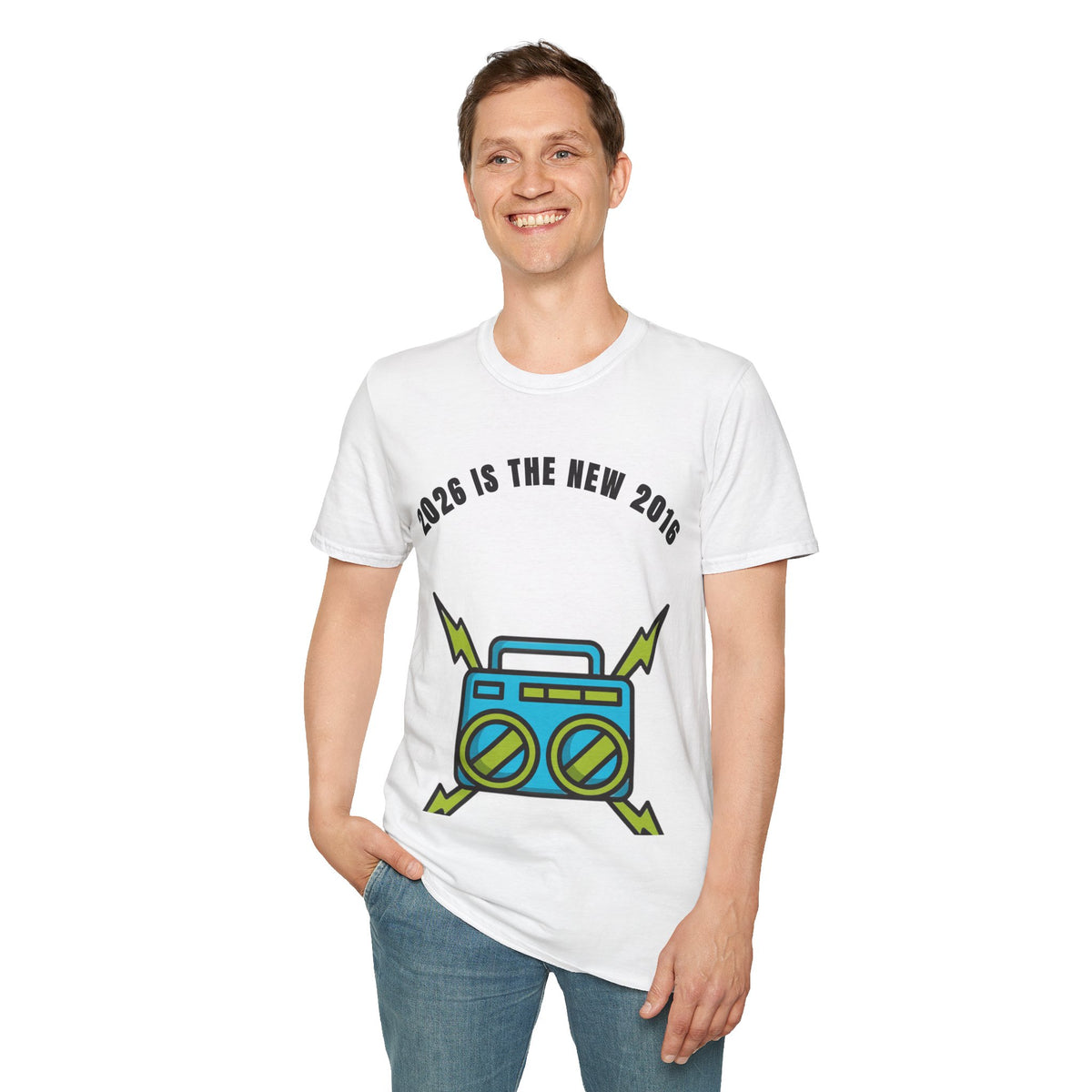 2026 Is The New 2016 T-Shirt — Retro Boombox Graphic Tee - Trending Now - September 2026