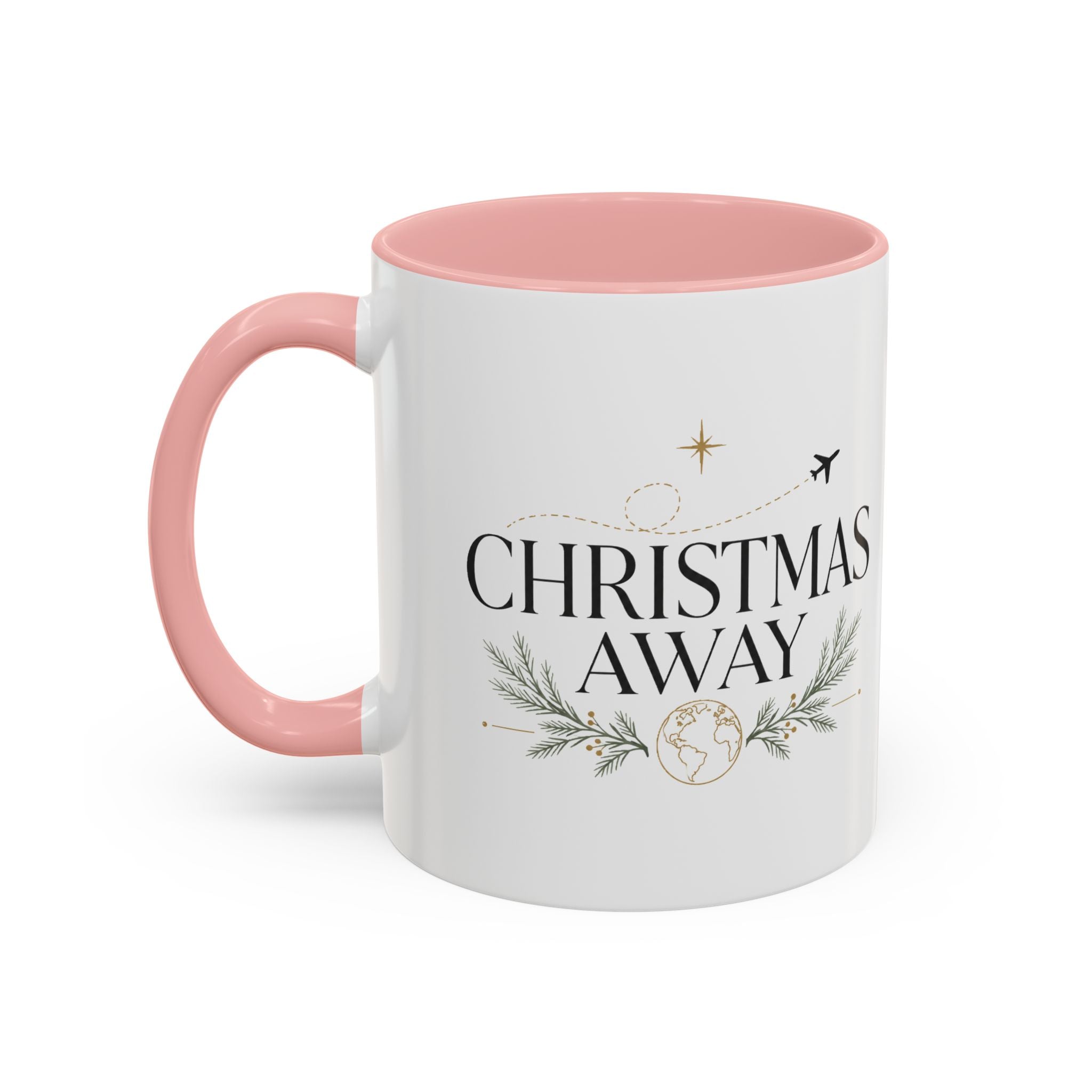 Christmas Away Accent Coffee Mug — Holiday Travel Coffee Cup