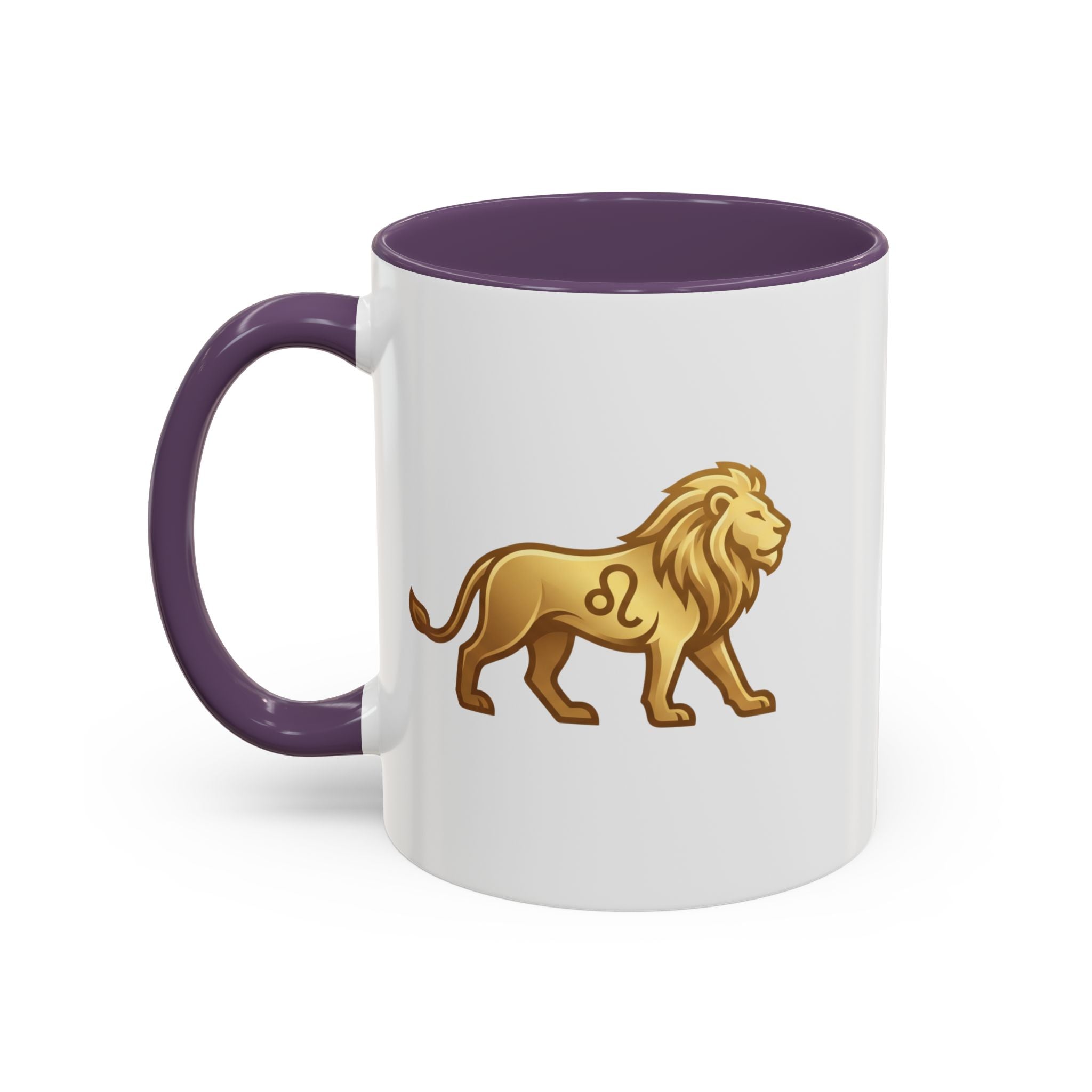 Leo Zodiac Coffee Mug — Gold Lion Accent Mug for Astrology Lovers