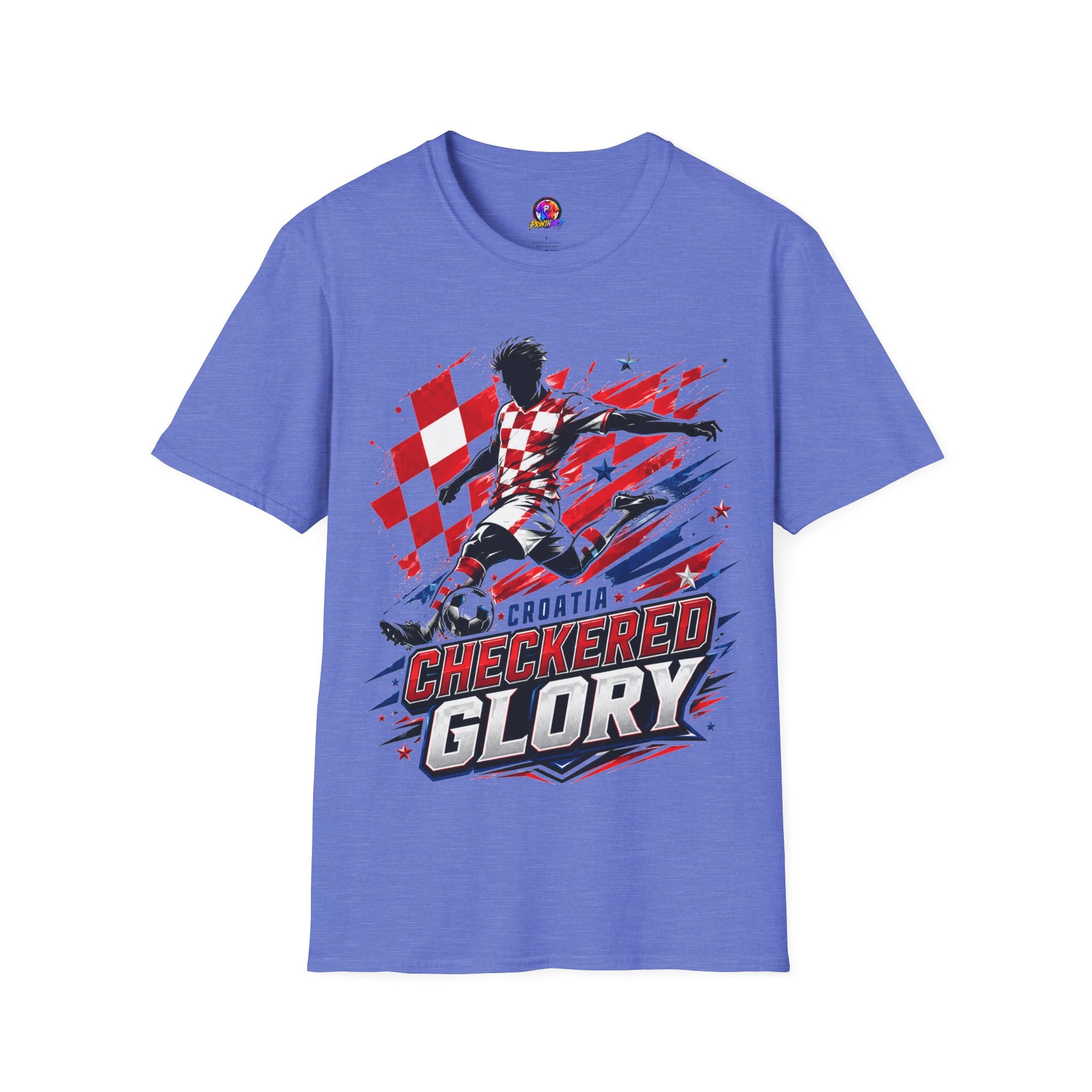 Checkered Glory T-Shirt — Croatia Soccer Fan Tee