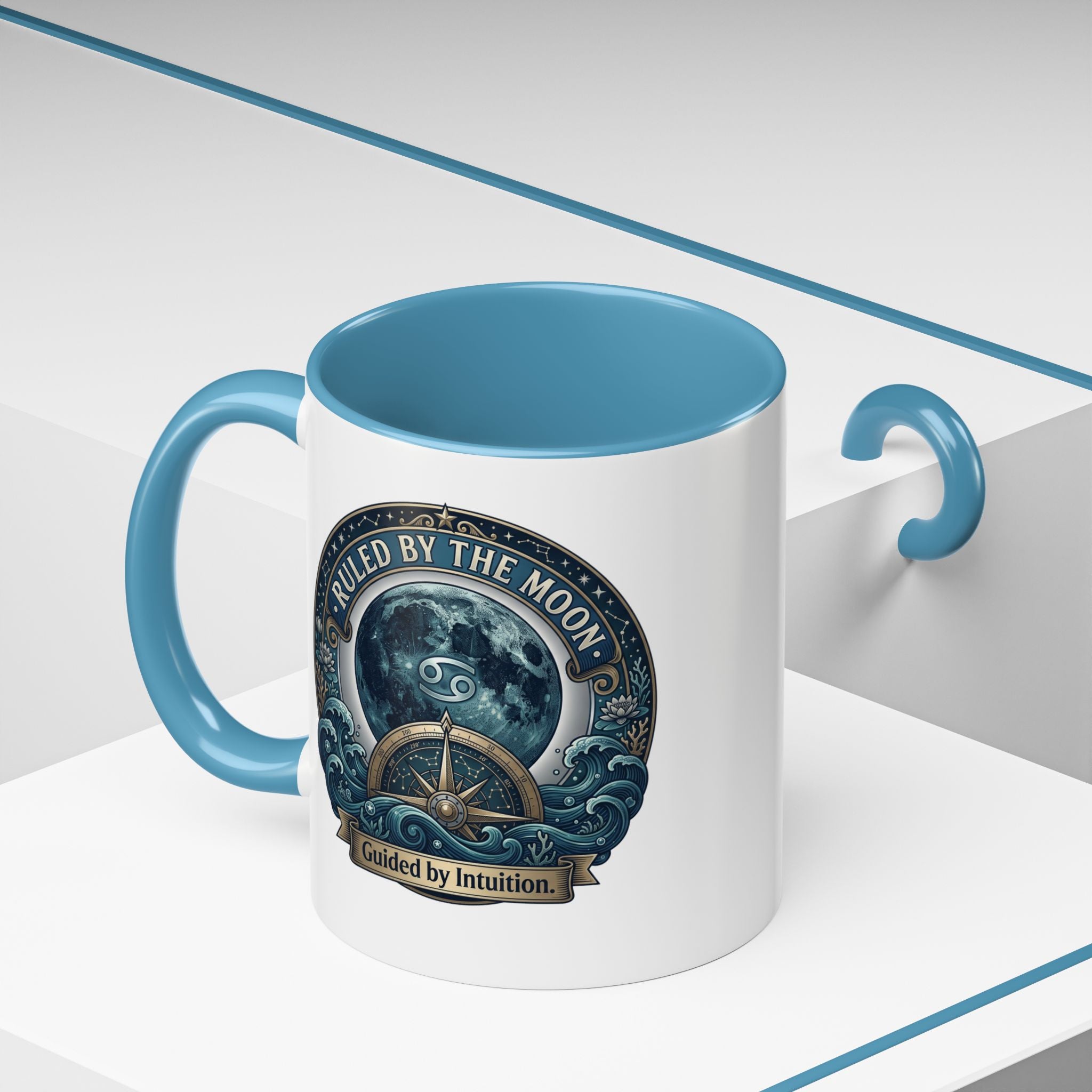 Ruled by the Moon Accent Coffee Mug — Zodiac Cancer Astrology 11/15oz