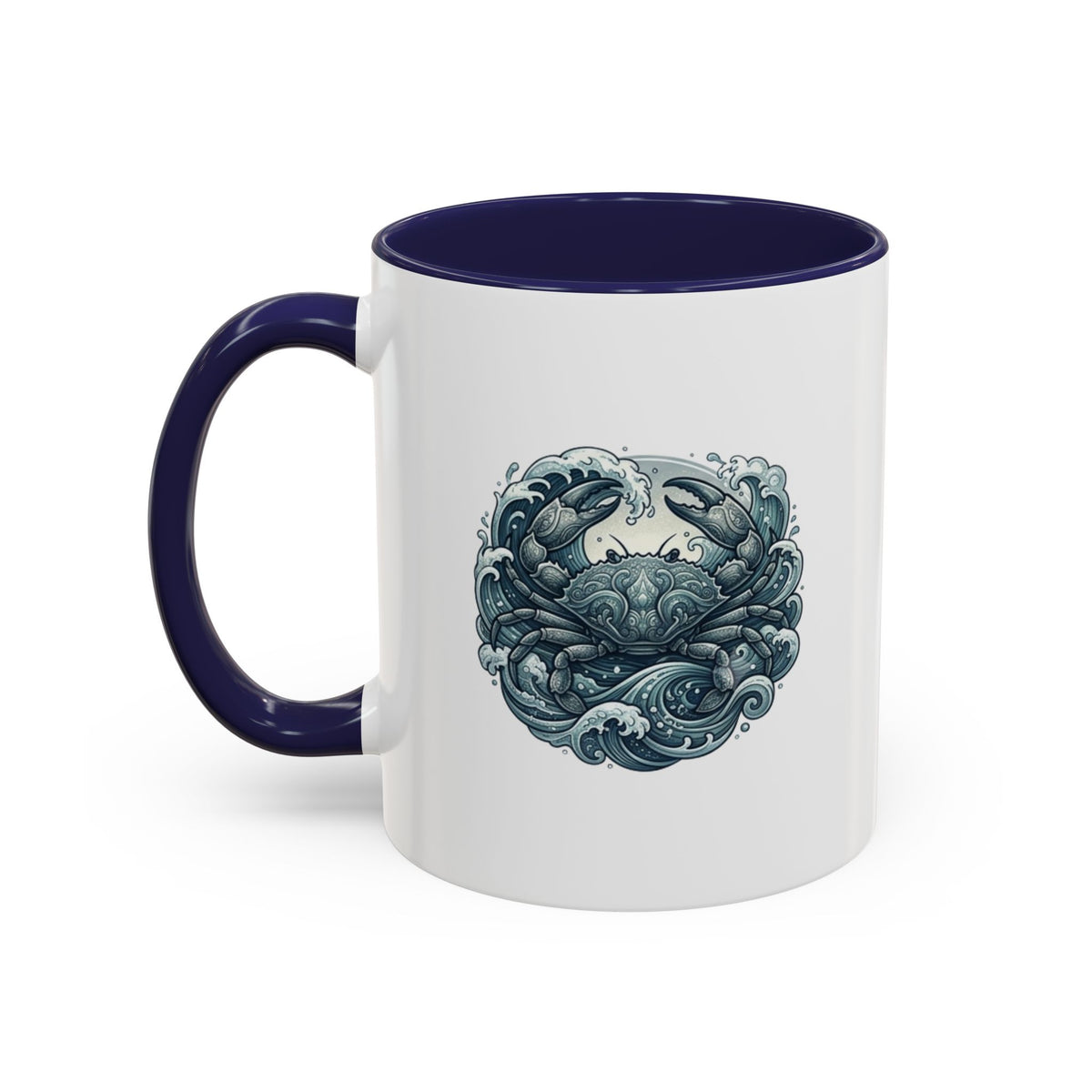 Cancer Zodiac Crab Ocean Crest Accent Coffee Mug