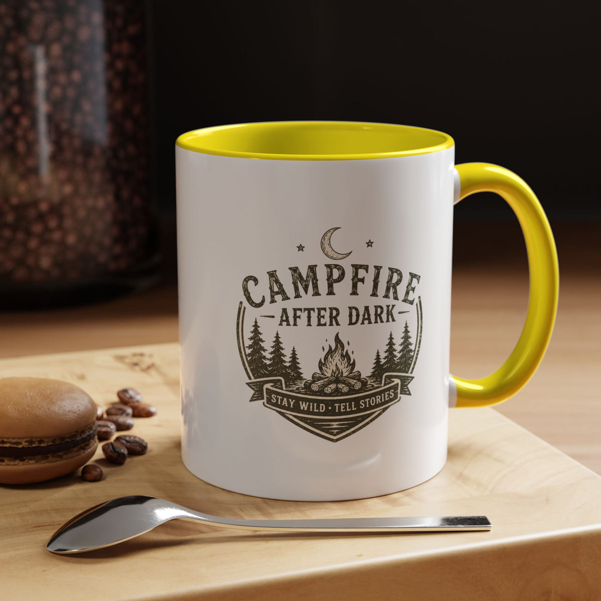 Milo Bailey Dog Dad Mom Campfire Coffee Mug – “Campfire After Dark” Rustic Camping  Accent Mug