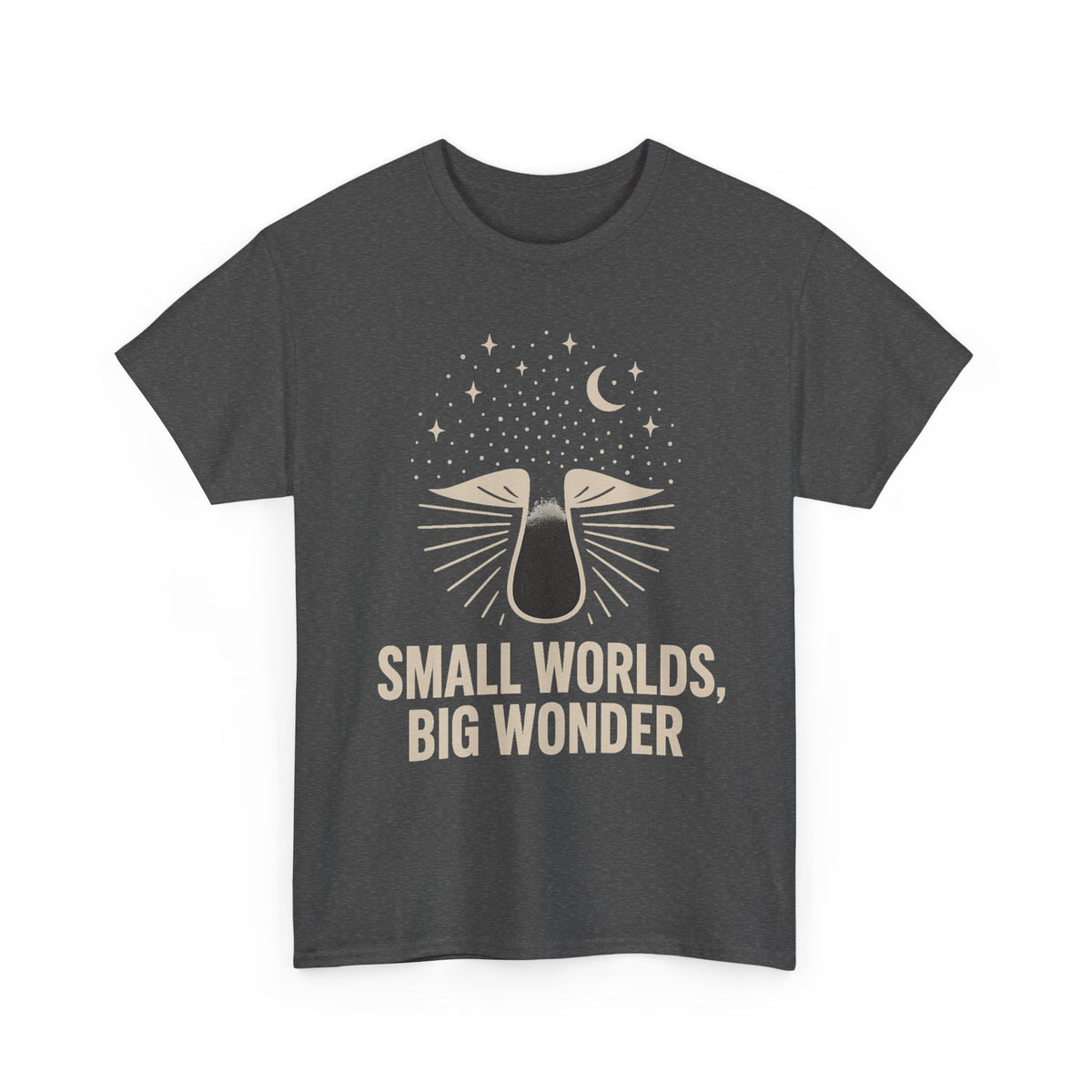 Small Worlds Big Wonder Celestial Mushroom Tee - Aesthetic Nature T-Shirt - Trending Now - September 2026