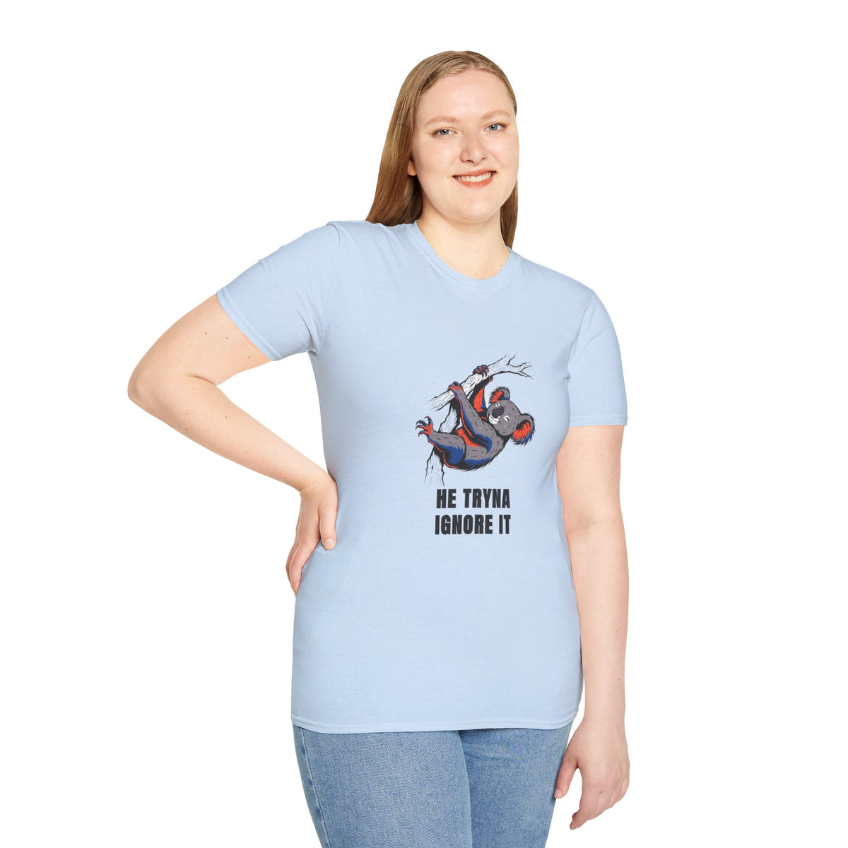 Koala Graphic Tee — "He Tryna Ignore It" Casual Cotton T-Shirt - Trending Now - August 2026