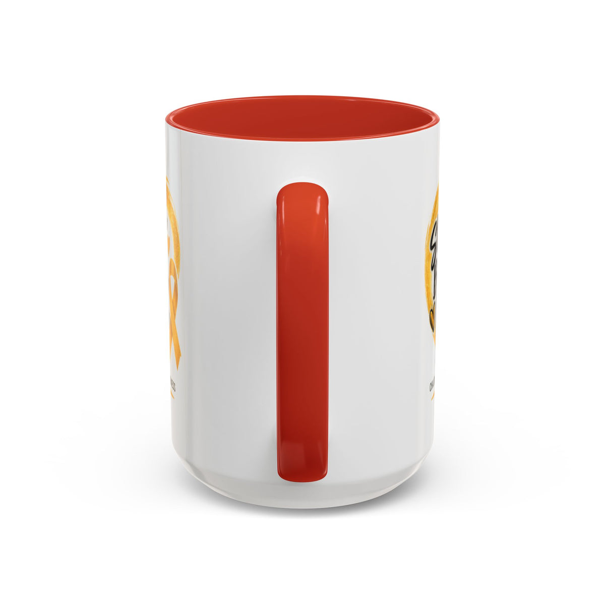 Childhood Cancer Awareness Accent Coffee Mug — "Stronger Brighter Kinder Braver"